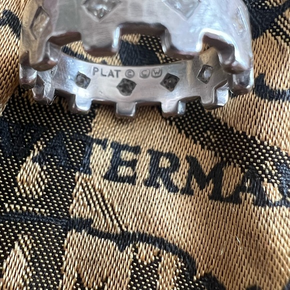 Cathy Waterman Platinum Princess Cut Diamond Turret Crown Stacking Band Ring!!! - Picture 6 of 17